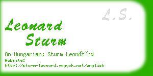 leonard sturm business card